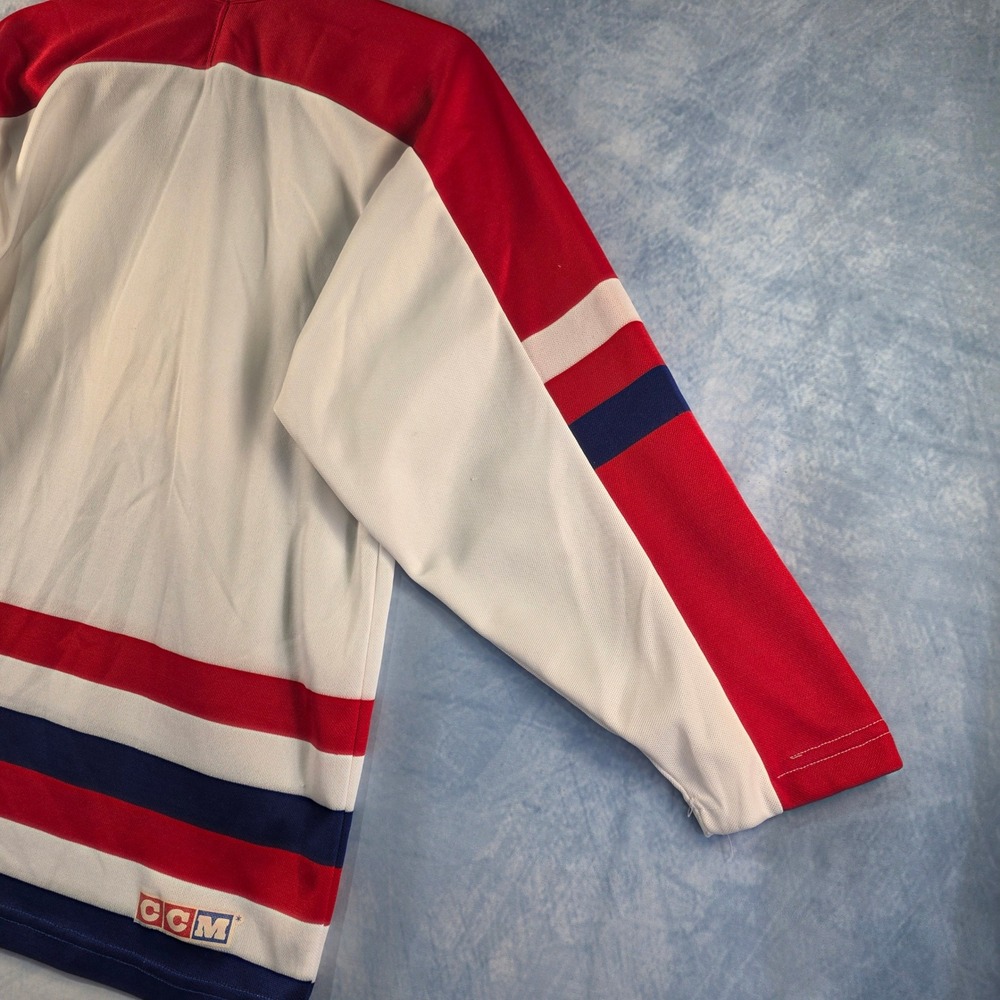 Vintage CCM Maska USA Hockey Jersey Mens Small‎ Red White Blue Embroidered Logo - Picture 8 of 11